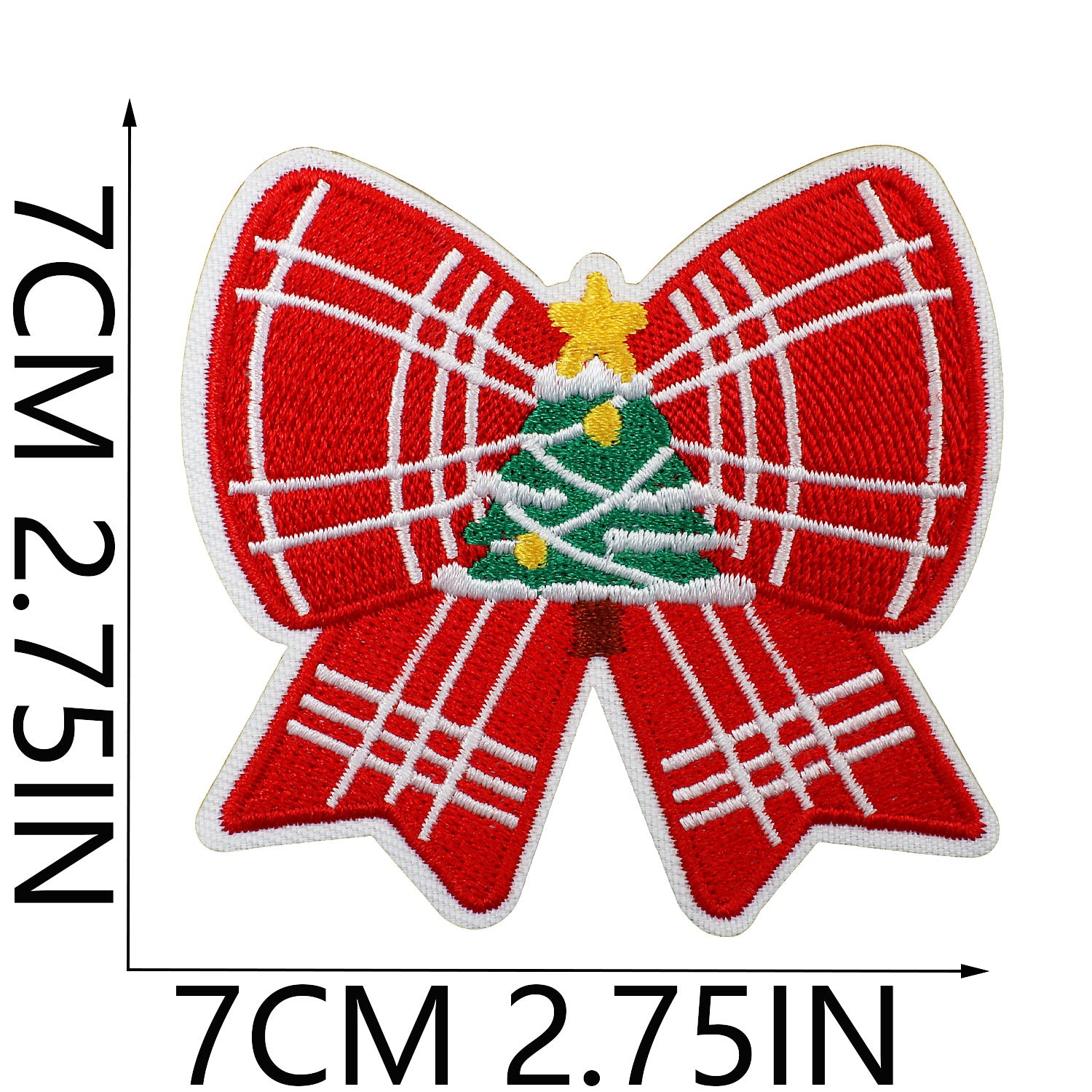 Wholesale Christmas Bow Theme Embroidered Cloth Patch Elk Bow Patch